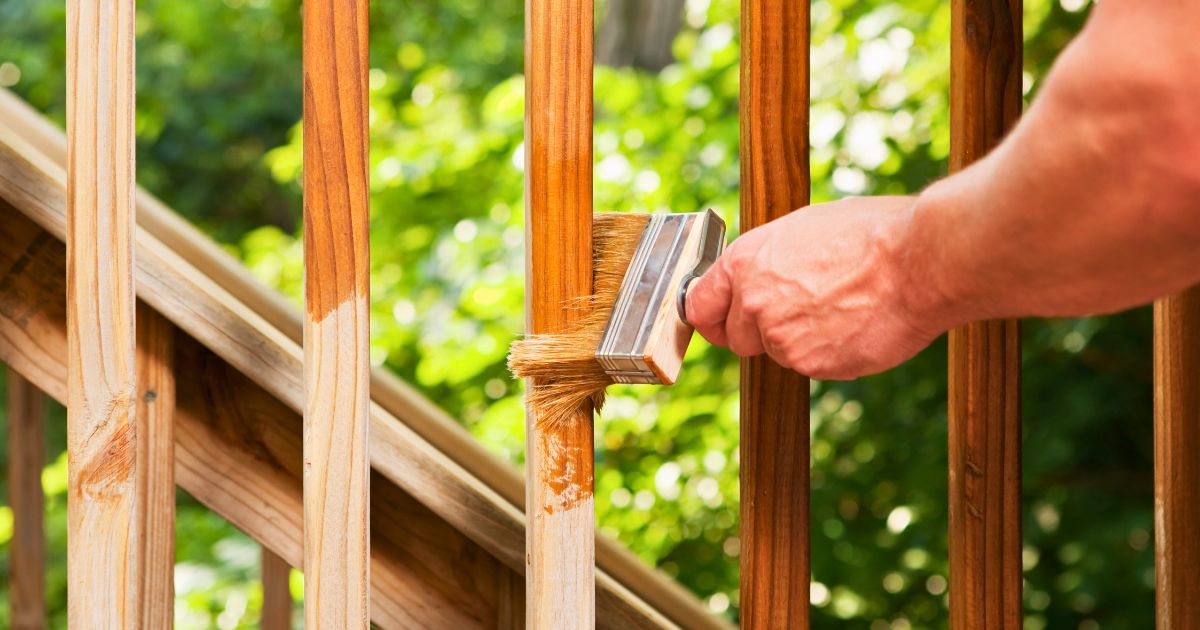 staining wood rail