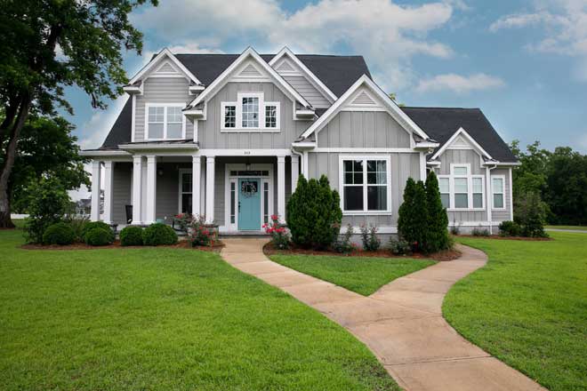 House with primary walkway.