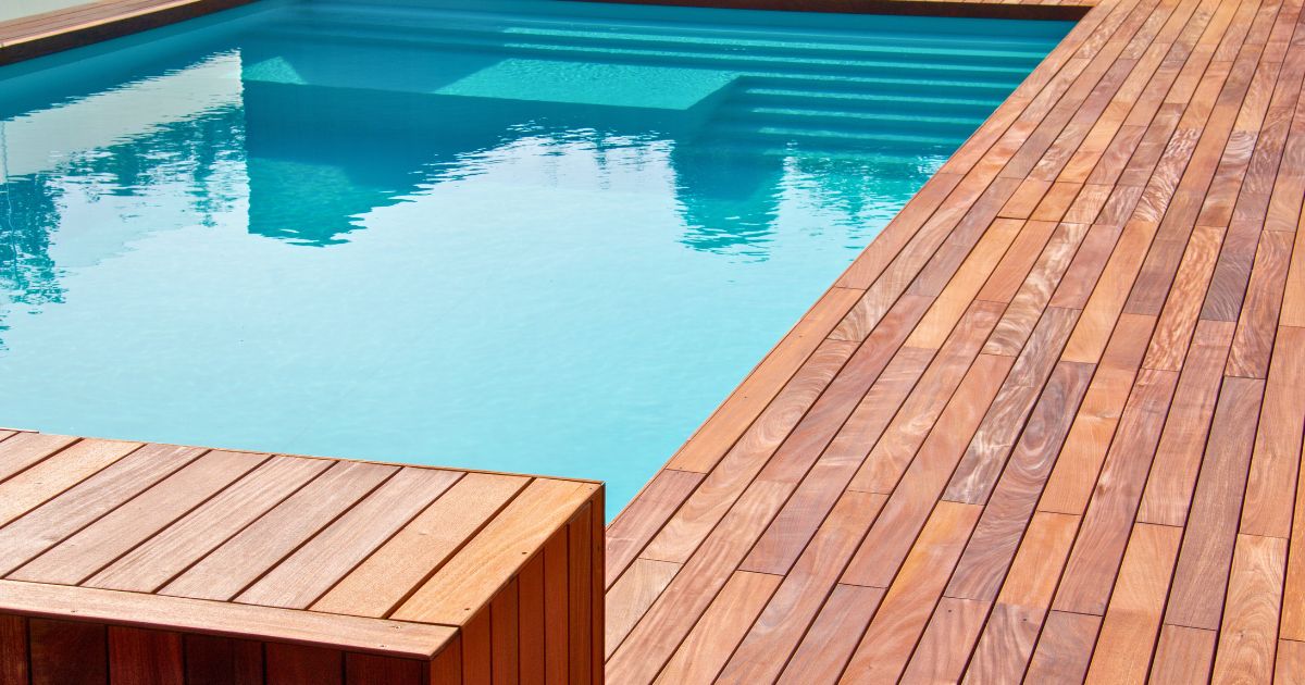 pool and wood decking