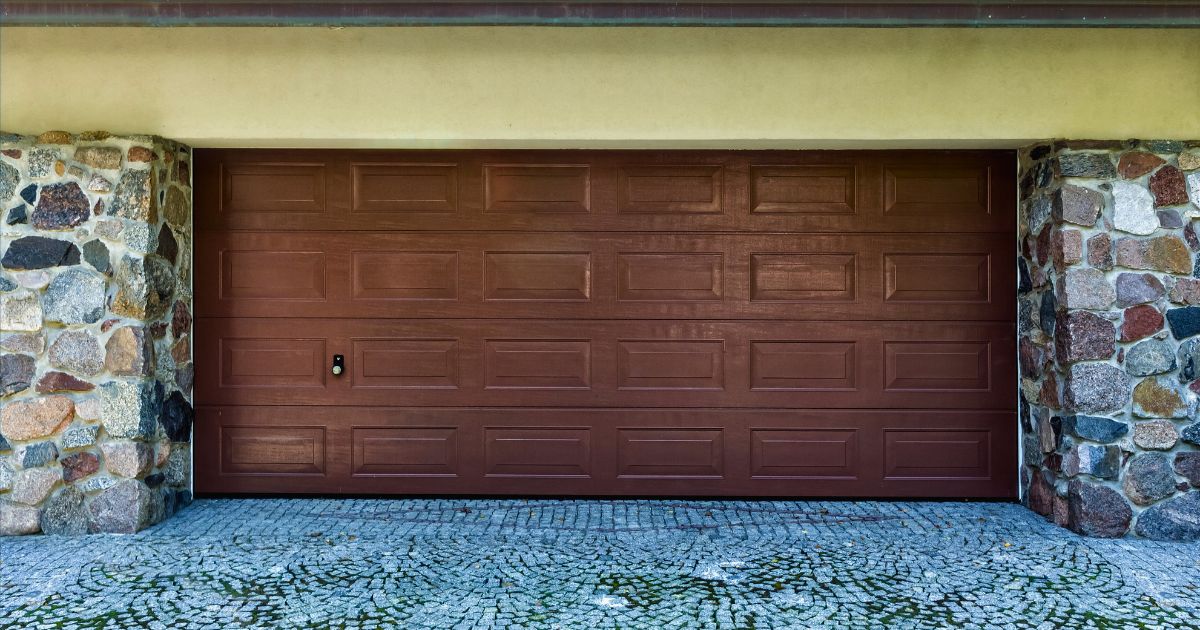 modern wooden garage door