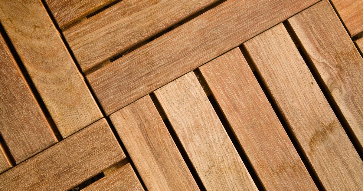 close-up of decking